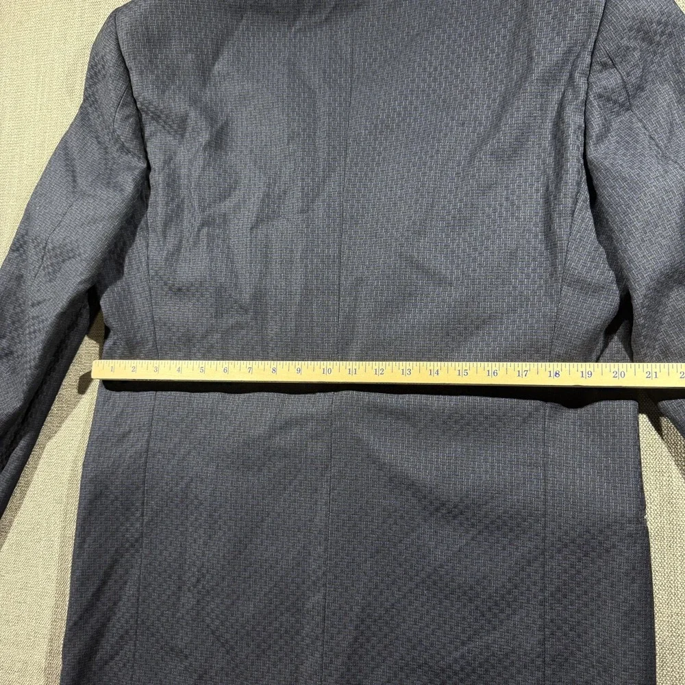 Lubiam Sport Coat Mens‎ IT 52 Blue Wool Check Tweed Blazer Jacket Made Italy